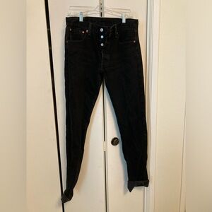 Levi’s 501 Original Fit Washed Black Denim Jeans Size 30 Length 34